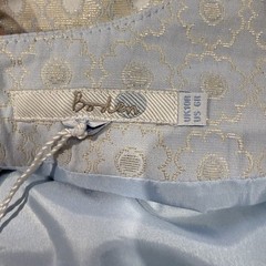 Boden Empire Waist Light Blue Silver Floral Dress Lined Size US 6 Cocktail