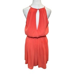 Banana Republic Coral Capri Cinch Waist Dress 6 Cut Out Lined Pockets Sleeveless