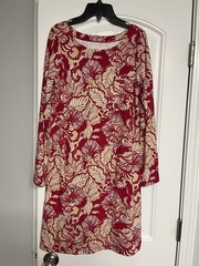 Lilly Pulitzer Beautiful Floral Shift Dress MIDI Sz S 34 Bust Rayon Stretch EUC