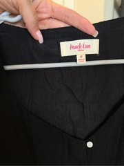 Peach Love California Size M Black Button-Front Mini Dress with Side Ties