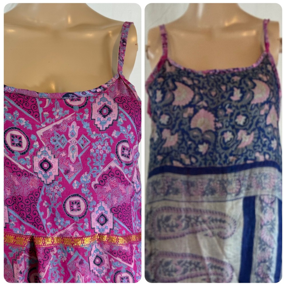 Handmade Multicolor Floral Geometric Maxi Sundress Sz L. SIlk?