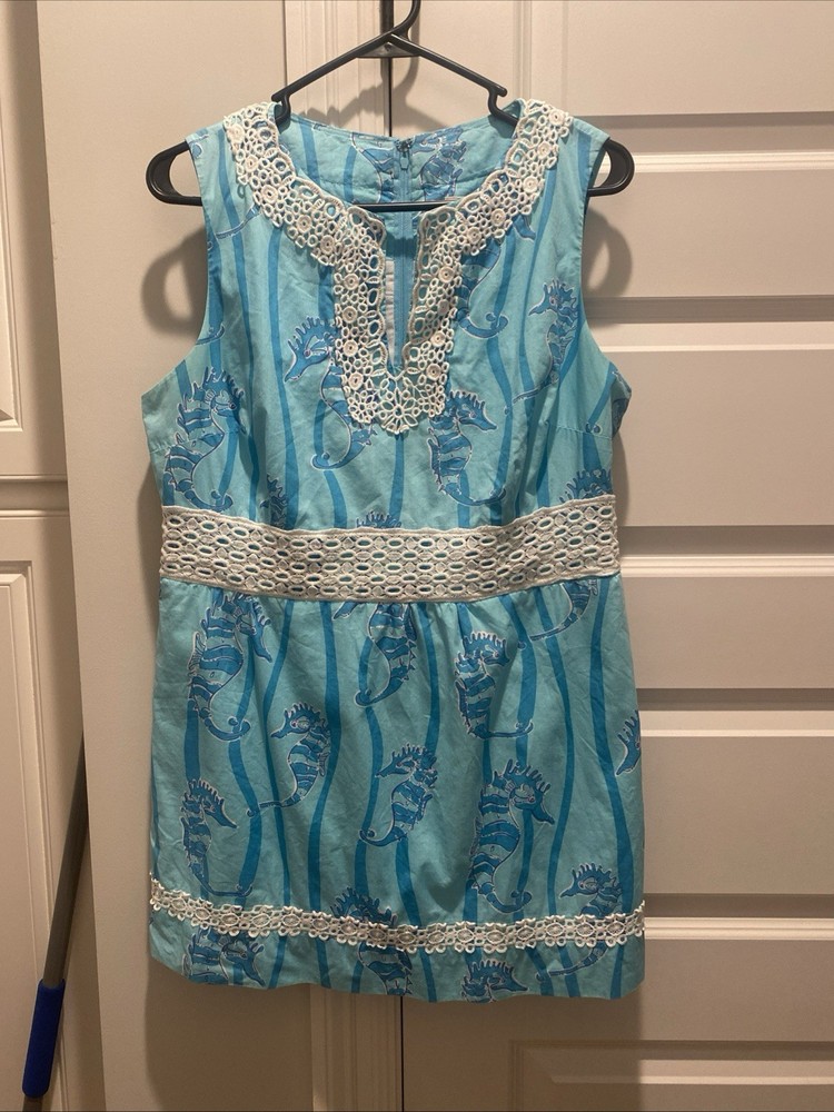 Lilly Pulitzer White Label Seahorse Promenade Dress Size 12