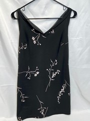 City Triangles Women&rsquo;s Black Floral Pattern Mini Dress Top Shirt Summer