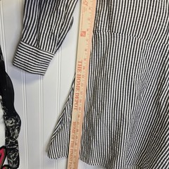 Lilly Rose Striped LS Dress Small Fairy Classy Business Button Up
