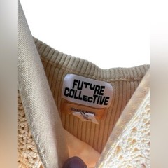 NET Future Collection Ribbed Crochet Gold Knit Midi Dress