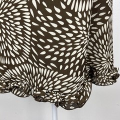 Unbranded Dress Women Large Brown White Floral Petals Sleeveless Belted Casual