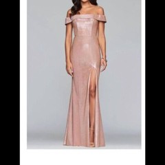 🆕 FAVIANA Classic Metallic Off The Shoulder Gown