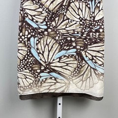 Vintage Etcetera Silk Dress Womens 4 Brown Blue Butterfly Wing Fairycore Y2K