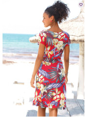 Pattern V-Neck Dress