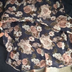 J for Justify Navy Floral Midi Sundress V-Neck Strappy Lace Women’s M