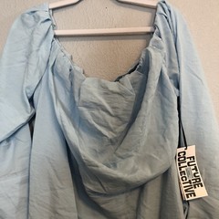 Future Collective Womens Long Sleeve Dress Light Blue 20 Stretchy Boho Cottage