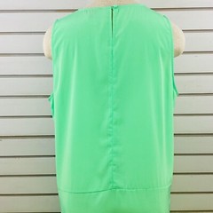 Womens L J Crew Maxi Tank Dress Sea Mist Green Side Slit Polyester Sleeveless