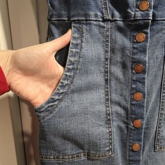 LEVEL 99 Claire Denim Snap Midi Dress Size XS EUC Western Cowgirl Country NFR