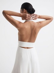 REISS Grace Maxi Dress With Cape in White Size UK 10