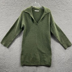 Abercrombie Fitch Womens Knit Tunic Sweater Dress M Olive Preppy Cozy Minimalist
