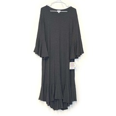 LuLaRoe Maurine 3XL Hi-Lo Dress NWT Pebble Gray ¾ Bell Sleeves Women’s