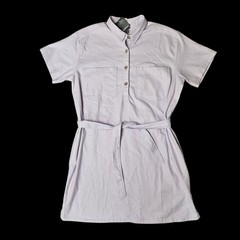 NWT EDDIE BAUER EB Hemplify Utility SS Dress Women&rsquo;s L Lavender Mist Hemp Blend