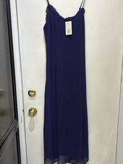 NWT Chiffon Ruffle Size M Maxi Dress from A New Day NAVY BLUE