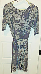 R&K Stretch Black White Women Dress with Side Tie Size PXL