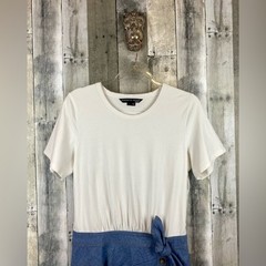 Veronica Beard Bari Tie Waist Ruffle Combo Dress Size Large.
