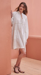 *NWT* DEVOTION TWINS L/S Oversized Billowy Linen &lsquo;Emmi Dress&rsquo; – M, Ecru