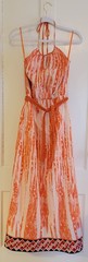Designer Summer Dress with Belt & Embroidered Hem – Size Small – 100% Cotton