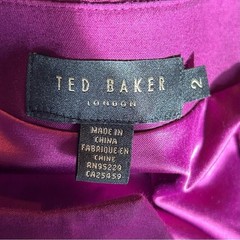 Ted Baker Kwyli Structured Zip Front Peplum Body-Con Sheath Dress SZ 2 Purple