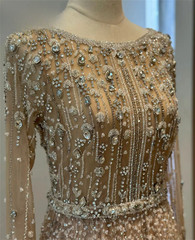 Customized Luxury Evening Dresses Crystal Beaded Prom Dresses Sparking Wedding