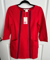 NWT Boden Mini Dress British Size UK 10 R / US 6 R Red Shift Knit NEW