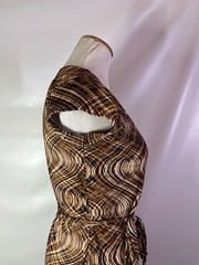 Y2K The Limited Size S Wrap Dress Jersey Knit Cap Sleeve Brown Print