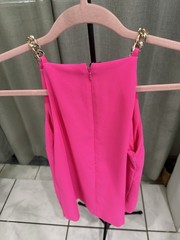 Lilly Pulitzer Pink Solid Top Spaghetti Strap Chain Zip 0