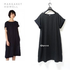 MARGARET HOWELL classic linen French sleeve short sleeve dress