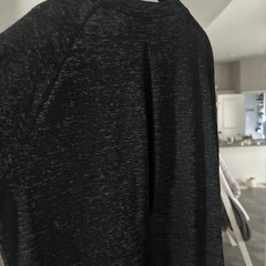 Cabi Sweater Dress V Neck Long Sleeve Heather Black Gray PJ Knit Womens Large