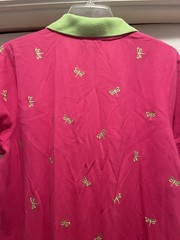 Quacker Factory Embroidered Dragonfly Pink Polo Midi Dress Sz L NEW Hong Kong