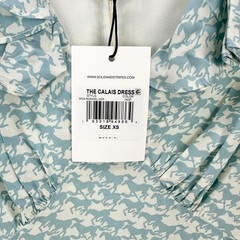 Solid & Striped The Calais Ruffled Horse Printed Crepe Midi Dress Viscose XS NWT