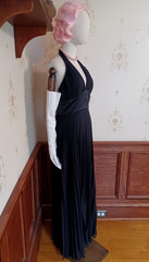 Vintage 1990s/Y2K Old Hollywood Glamor Long Black Formal or Prom Dress