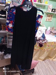Time And Tru Womens Sleeveless Tank Dress L 12-14 Navy Black Rayon Blend Pockets