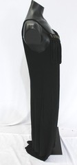Boston Proper Women&rsquo;s Fringe Beaded Neck Stretch Maxi Dress CL8 Black Large