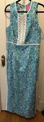 NEW Lilly Pulitzer Ashler Stretch Maxi Sz 12 in Coral Of The Story Surf Blue