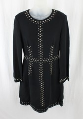A.L.C. NWT Women&rsquo;s Black Madison Studded Long Sleeve Mini Dress Size 4
