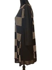Grayson Black & Cream Checkerboard Shift Dress