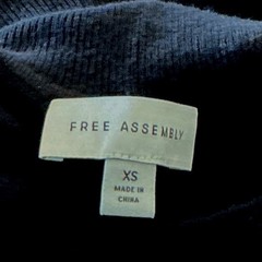 Free Assembly Black Turtleneck Knit Sweater Dress Long Sleeve Midi Size XS