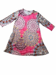 Pink Mandala Side-Pocket Shift Dress XXL