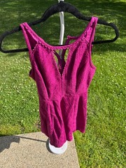 Free People Miss Connections Fuscia Hot Pint Skater Dress Size 2