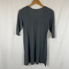 Eileen Fisher Women&rsquo;s 100% Linen Charcoal Gray Tunic Dress Short Sleeve Size XS