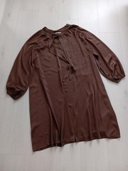 Women Ecco dress brown viscose 46/3XL/54 #3Q82