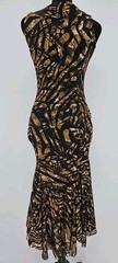 Fuzzi Women&rsquo;s Medium Black Animal-Print Tulle Dress $595 NWT Mob Wife