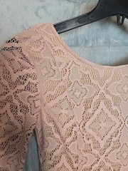 Speechless Womens Lace Dress M Blush Pink Fit Flare Low Back Party Wedding