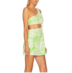 NEW For Love & Lemons Devon Mini Dress Large Cut Out Y2K One Shoulder Sexy $198