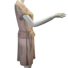 Sheer Button-Down Dress With Drawstring Waist & Ruffle Hem Size 6 Kensie NWT